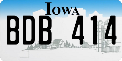 IA license plate BDB414