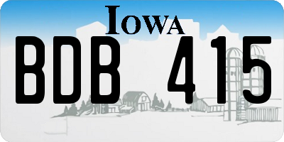 IA license plate BDB415