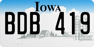 IA license plate BDB419