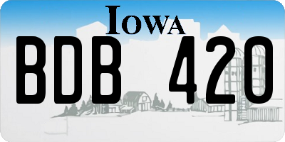 IA license plate BDB420