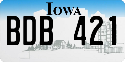 IA license plate BDB421