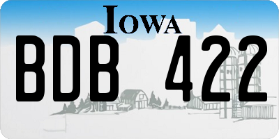 IA license plate BDB422