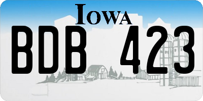 IA license plate BDB423
