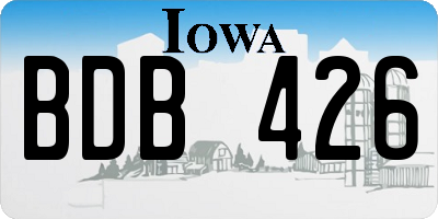 IA license plate BDB426