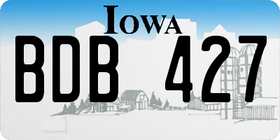IA license plate BDB427