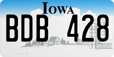 IA license plate BDB428