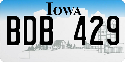 IA license plate BDB429