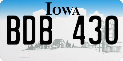 IA license plate BDB430