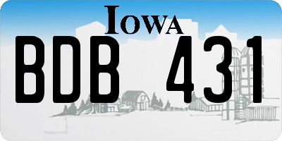 IA license plate BDB431
