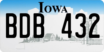IA license plate BDB432