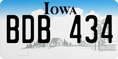 IA license plate BDB434