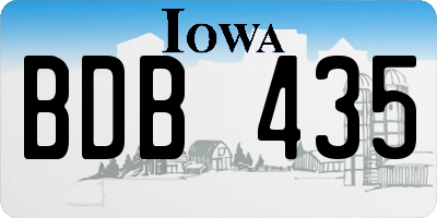 IA license plate BDB435