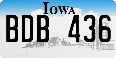 IA license plate BDB436