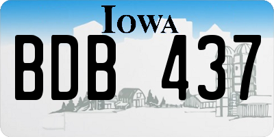 IA license plate BDB437