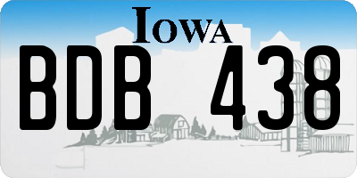IA license plate BDB438