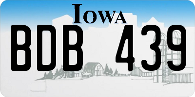 IA license plate BDB439