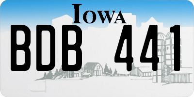 IA license plate BDB441