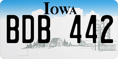 IA license plate BDB442