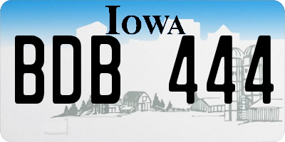 IA license plate BDB444