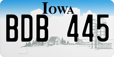 IA license plate BDB445