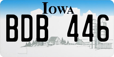 IA license plate BDB446