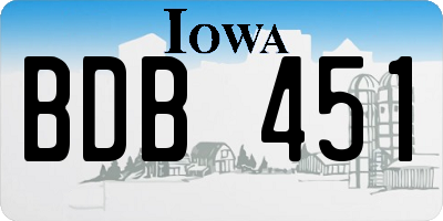IA license plate BDB451