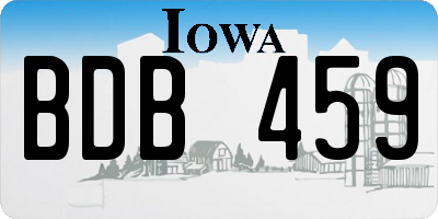IA license plate BDB459