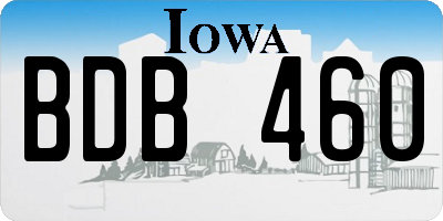 IA license plate BDB460