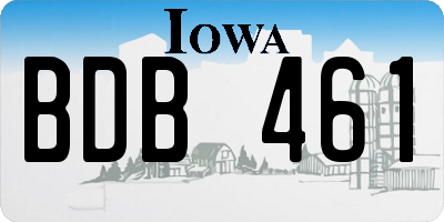 IA license plate BDB461