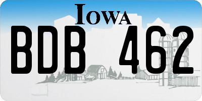 IA license plate BDB462