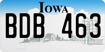 IA license plate BDB463