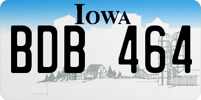 IA license plate BDB464