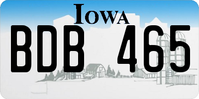 IA license plate BDB465