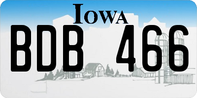 IA license plate BDB466