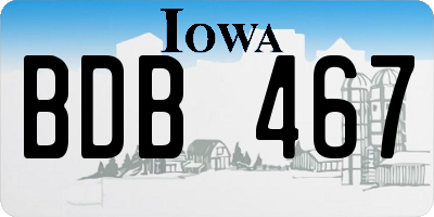 IA license plate BDB467