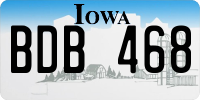 IA license plate BDB468