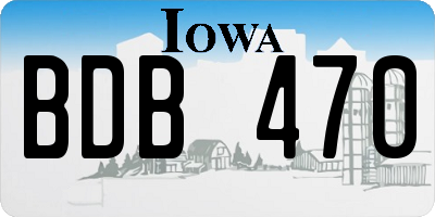 IA license plate BDB470