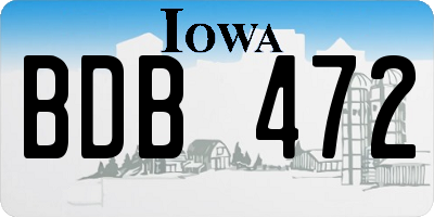 IA license plate BDB472