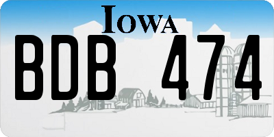 IA license plate BDB474