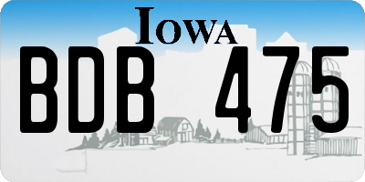 IA license plate BDB475
