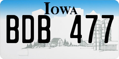 IA license plate BDB477