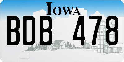 IA license plate BDB478