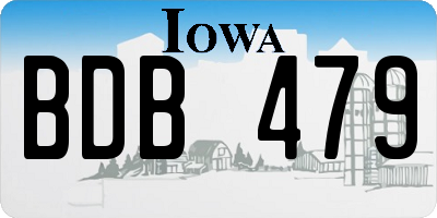 IA license plate BDB479
