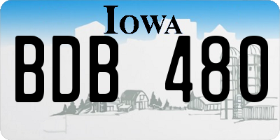 IA license plate BDB480