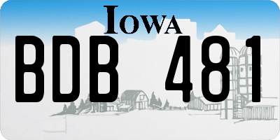 IA license plate BDB481