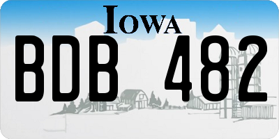 IA license plate BDB482