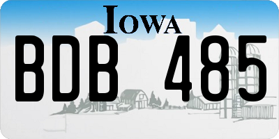 IA license plate BDB485