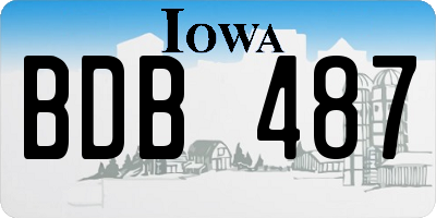 IA license plate BDB487