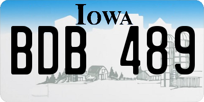 IA license plate BDB489