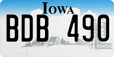 IA license plate BDB490